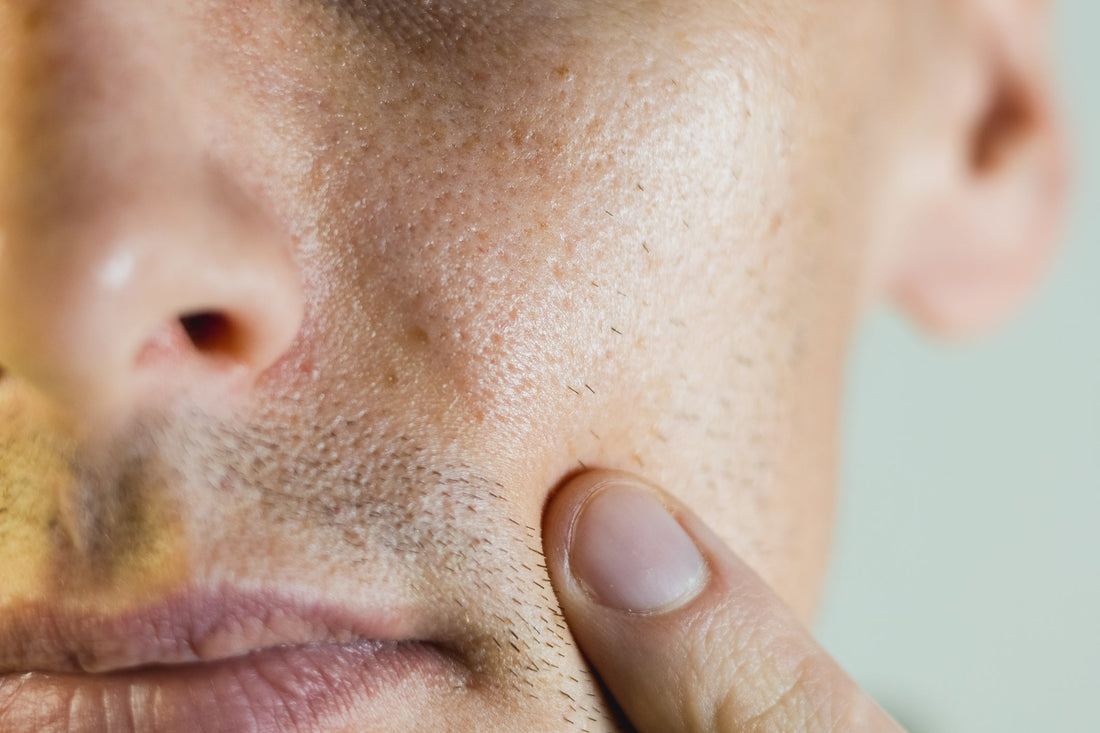 close up showing male moustache