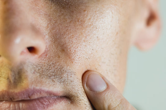 close up showing male moustache